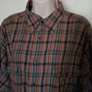 <CLAIBORNE> Men's Plaid Button Down Shirt - XL